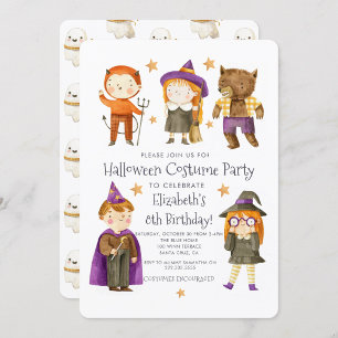 Halloween Costume Kids Birthday Party Invitation