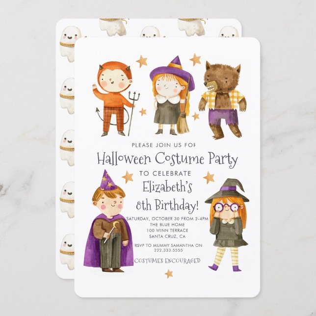 Halloween Costume Kids Birthday Party Invitation (Creator Uploaded)