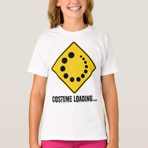 Halloween Costume Loading Yellow Road Sign T_Shirt