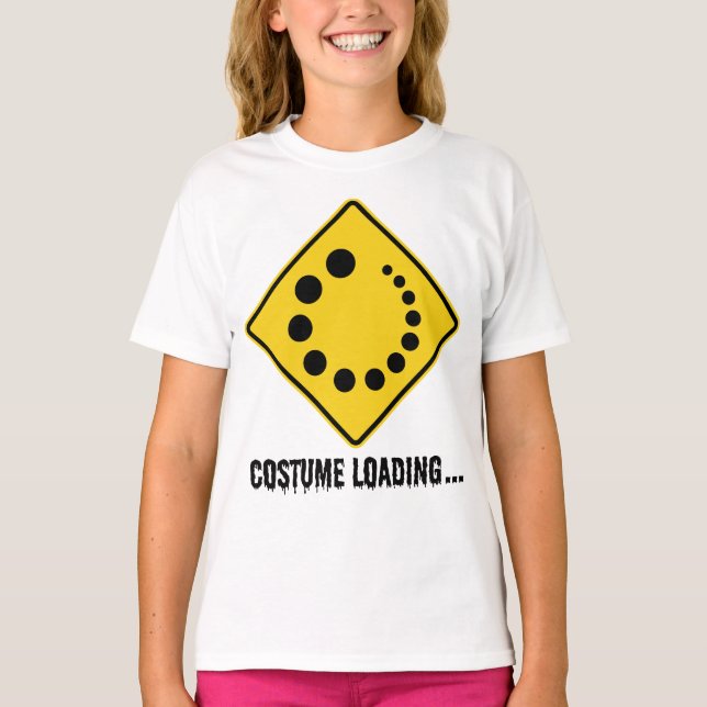 Halloween Costume Loading Yellow Road Sign T-Shirt (Front)