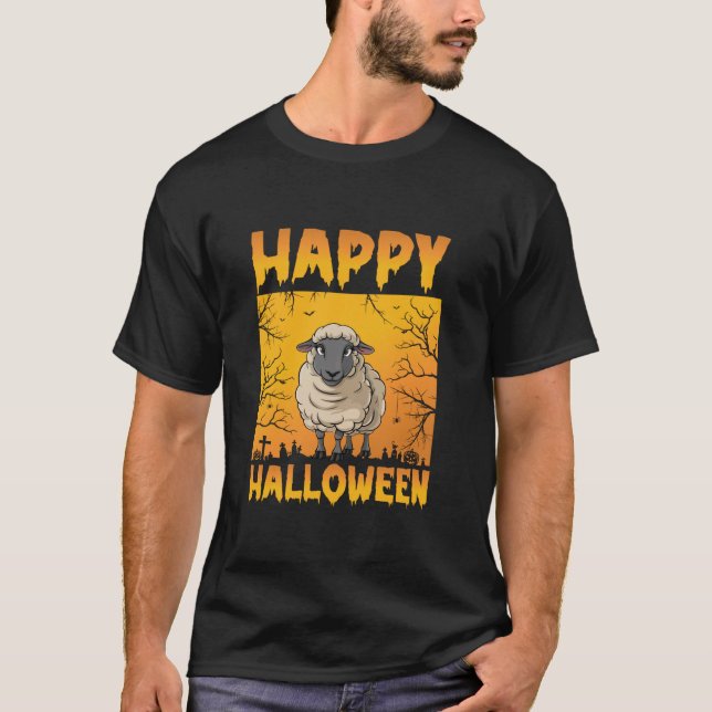 Halloween Costume Men Women Kids Funny Sheep T Shi T-Shirt (Front)