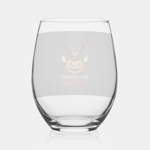 Halloween Costume Monster Pumpkin Gothic Vector De Stemless Wine Glass