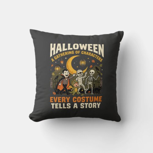Halloween Costume Night Adventure Throw Pillow