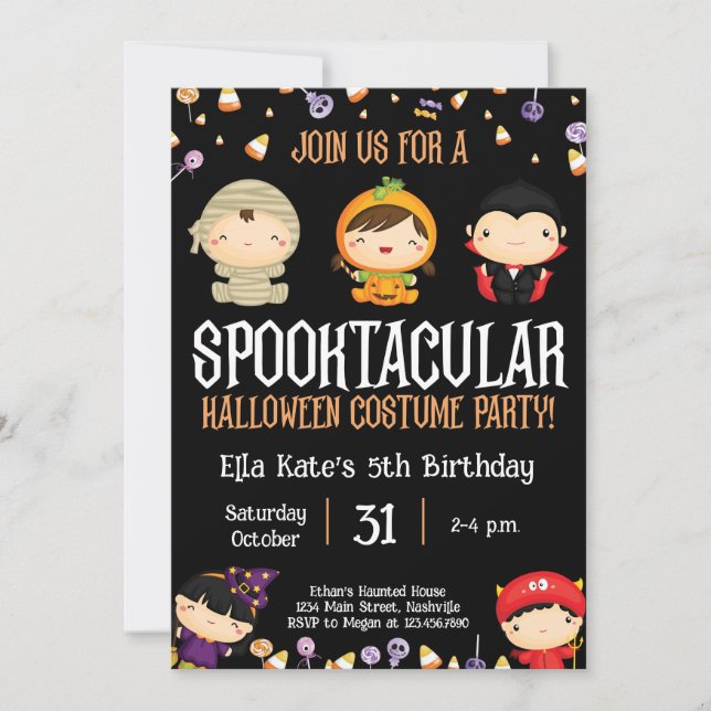 Halloween Costume Party Birthday Kids Party Invitation (Front)