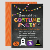 Halloween Costume Party Chalkboard Invitation