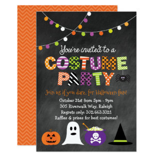 1-10 PERSONALISED LETS GO TRICK OR TREATING KIDS HALLOWEEN PARTY INVITATIONS