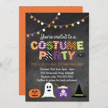 Halloween Costume Party Chalkboard Invitation