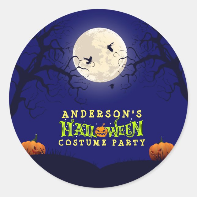 Halloween Costume Party Classic Round Sticker (Front)
