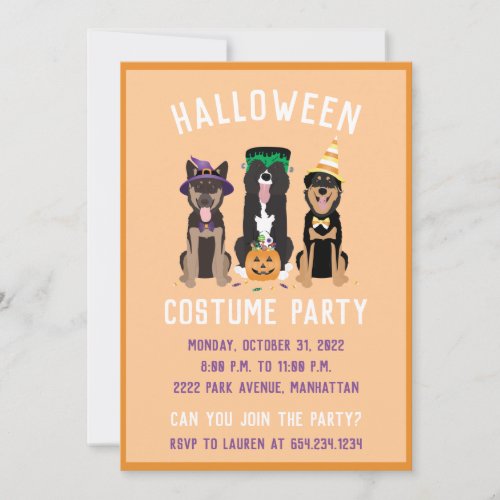 Halloween Costume Party Dogs Invitation