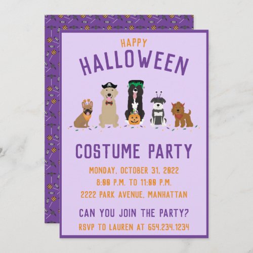 Halloween Costume Party Dogs Invitation