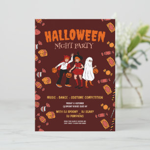 Halloween costume party, Halloween Night Holiday Card
