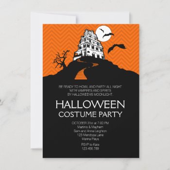 Halloween Costume Party Haunted House Invitation by thepapershoppe at Zazzle