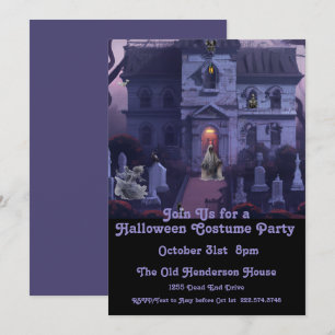 Halloween Costume Party, Haunted House             Invitation