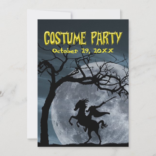 Halloween Costume Party headless horseman Holiday Card (Front)