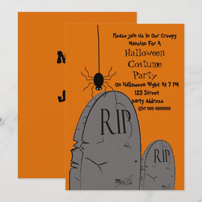 Halloween costume party invitation (Front/Back)