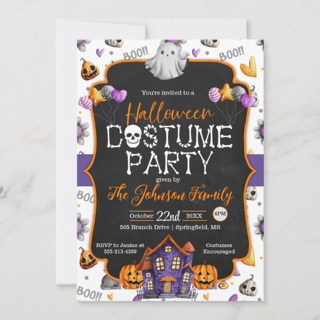 Halloween Costume Party Invitation (Front)