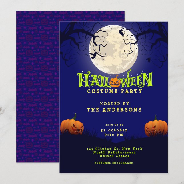 Halloween Costume Party Invitation (Front/Back)