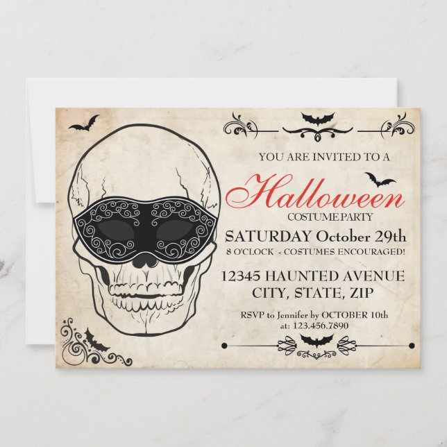 Halloween Costume Party Invitation (Front)