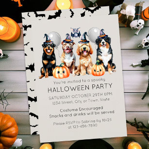 Orange Halloween Pet Costume Party Flyer Template