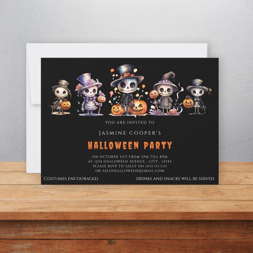 Halloween costume party invitation