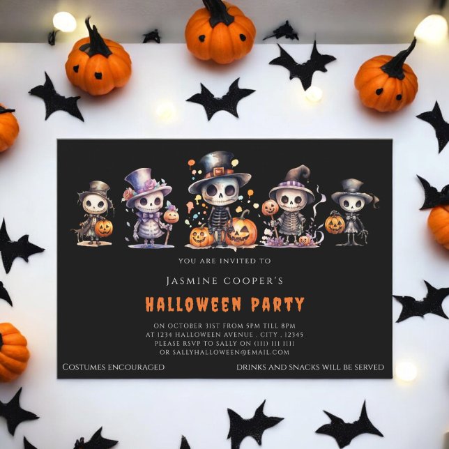 Halloween costume party invitation (childrens halloween costume party invitation fully editable and downloadable )
