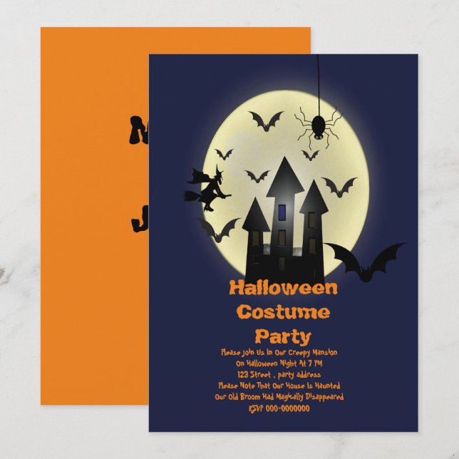 Halloween costume party invitation (Front/Back)