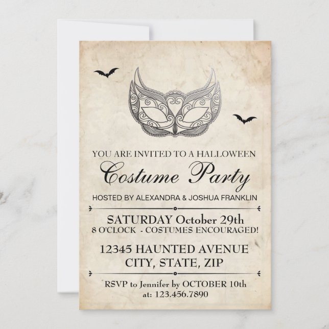 Halloween Costume Party Invitation (Front)