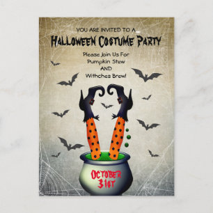 Halloween Costume Party Invitation Postcard