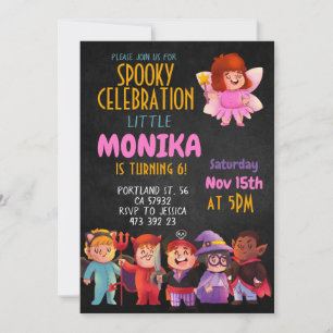 Halloween Costume party Kids Birthday Invitation 