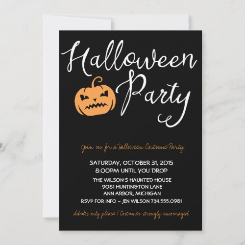 Halloween Costume Party Kids or Adult Party Invitation