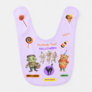 Halloween Costume Party Monsters spooky fun Dance Baby Bib