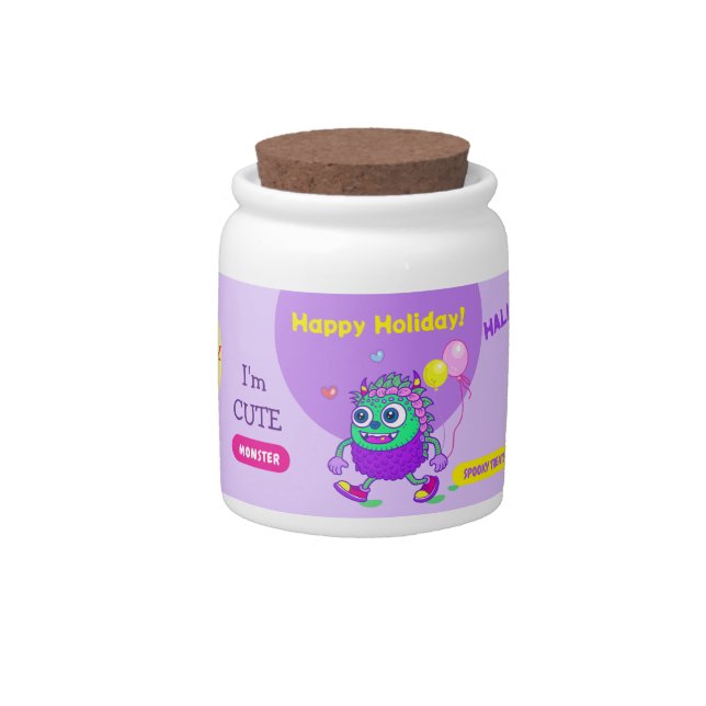 Halloween Costume Party Monsters spooky fun Dance Candy Jar (Front)