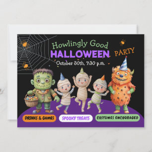 Halloween Costume Party Monsters spooky fun Dance Invitation