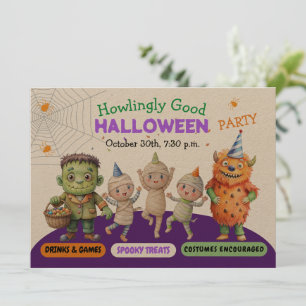 Halloween Costume Party Monsters spooky fun Dance Invitation