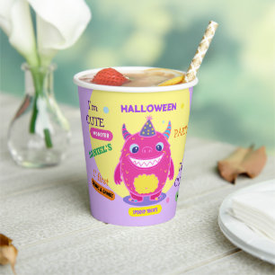 Halloween Costume Party Monsters spooky fun Dance Paper Cups