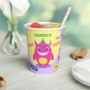 Halloween Costume Party Monsters spooky fun Dance Paper Cups