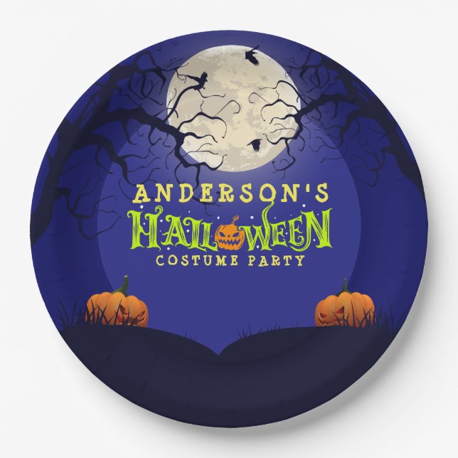 Halloween Costume Party Paper Plates (Front)