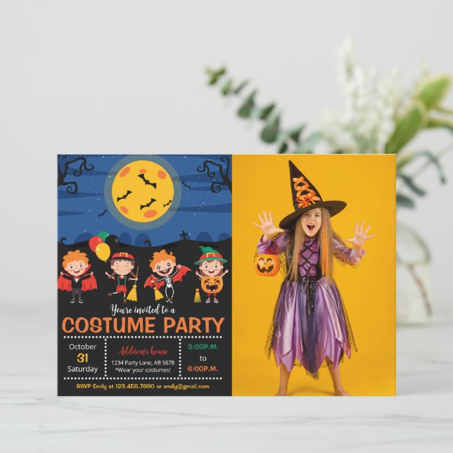 Halloween Costume Party Photo Invitation (Standing Front)