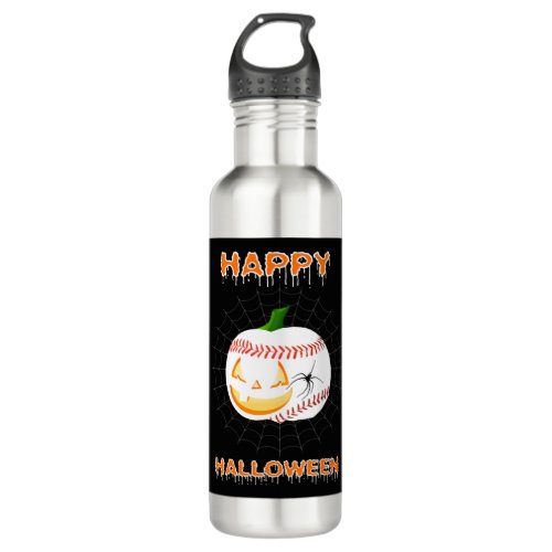 Halloween Costume Pumpkin Baseball Gift Stainless Steel Water Bottle