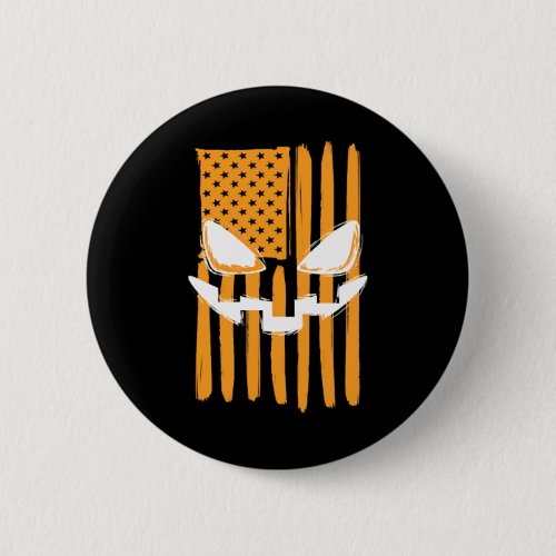 Halloween Costume Pumpkin Spirit USA American Flag Button