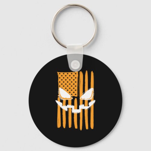 Halloween Costume Pumpkin Spirit USA American Flag Keychain