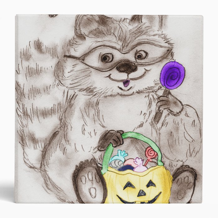 Halloween Costume Raccoon 3 Ring Binder