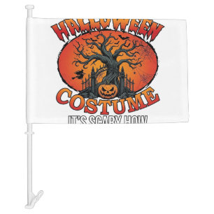 Halloween Costume Scary Broke Pumpkin Spooky Tree Car Flag
