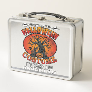 Halloween Costume Scary Broke Pumpkin Spooky Tree  Metal Lunch Box
