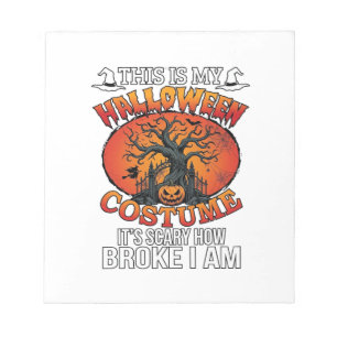 Halloween Costume Scary Broke Pumpkin Spooky Tree Notepad