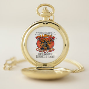 Halloween Costume Scary Broke Pumpkin Spooky Tree Pocket Watch