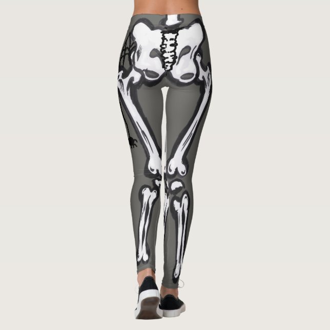 Halloween Costume Scary Skeloton Cust. Legging (Back)
