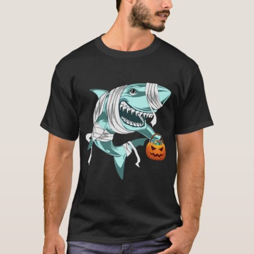 Halloween Costume Shark Pumpkin Spooky Nightmare  T_Shirt