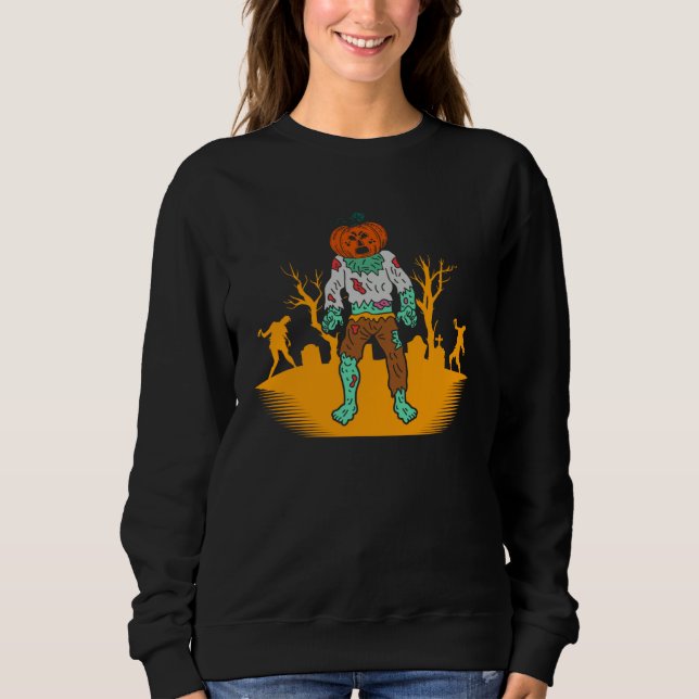 Halloween Costume Skeleton Scary for  Women Boo Wi Sweatshirt (Front)