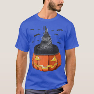Halloween Costume Spooky Jack O Lantern Witch Hat T-Shirt